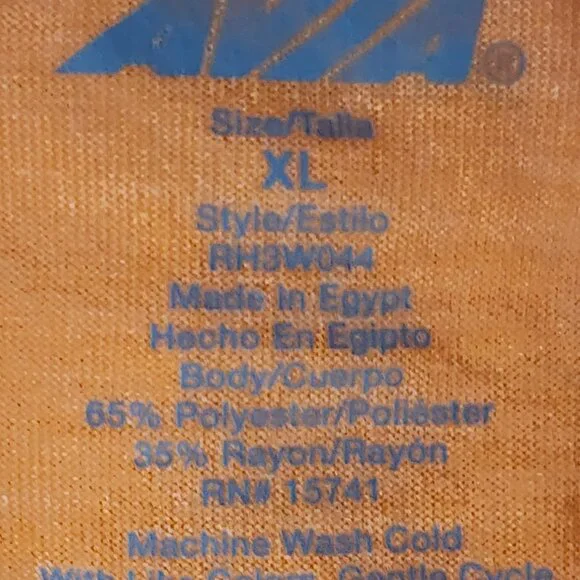 Avia Neon Peach and Bright Pink Hems Short Sleeved Poly Rayon Workout Tee Sz XL - Picture 15 of 16